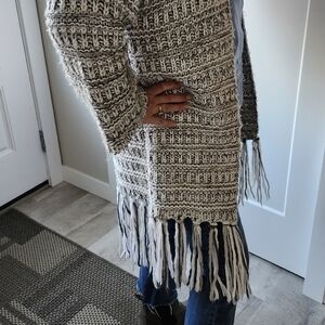 Cardigan-Bulky Knit with Fringe